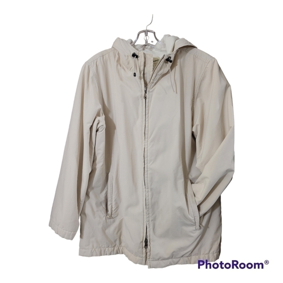 EDDIE Bauer tan lightweight lined hooded zip front jacket - Picture 8 of 8